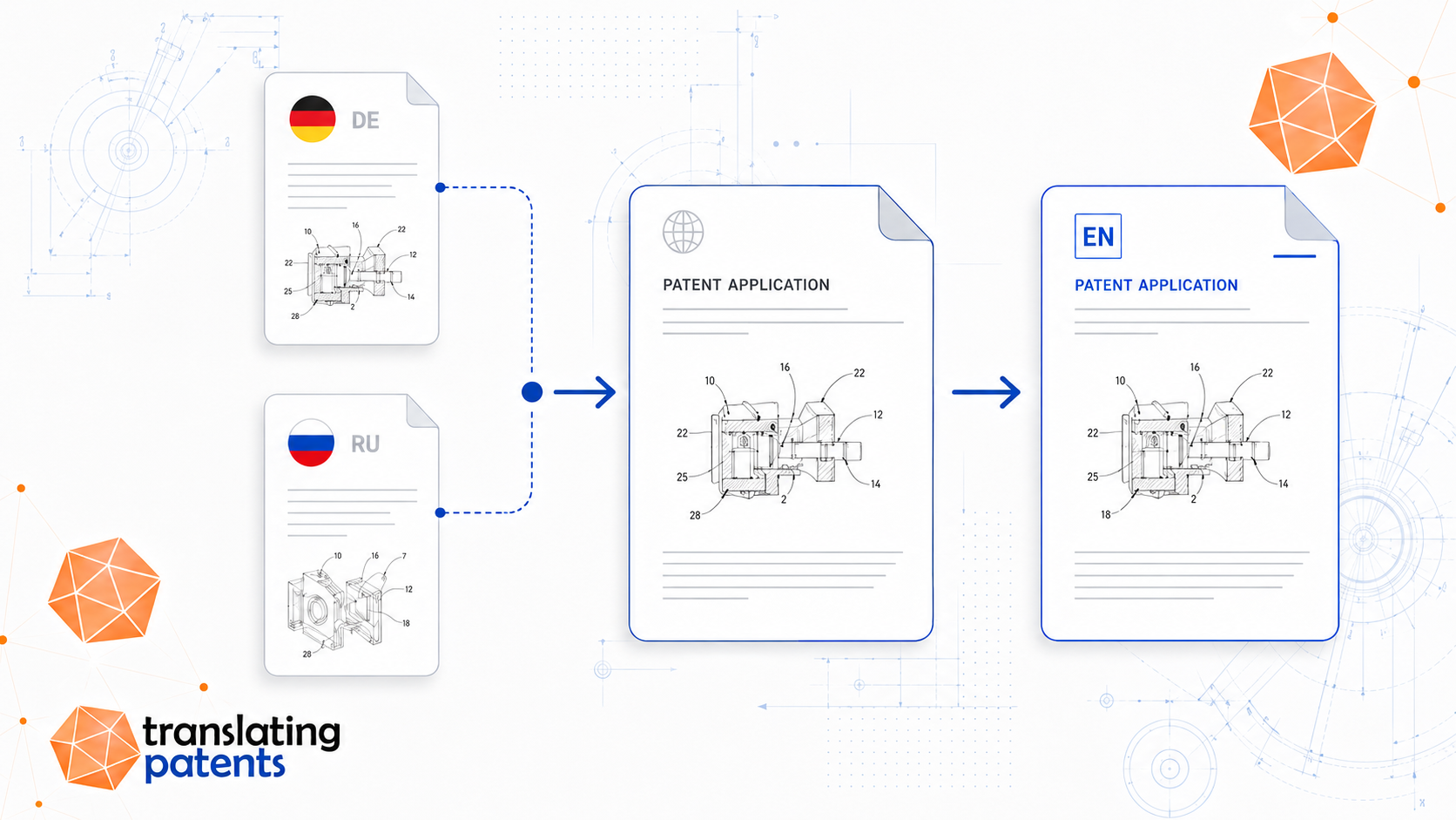 German and Russian patent documents translated into English