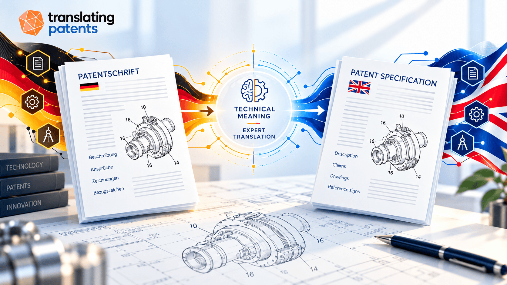 German-to-English patent translation from German patent specification to English patent specification